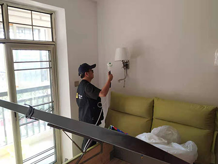 南昌廉租房小區(qū)家庭甲醛治理施工現場